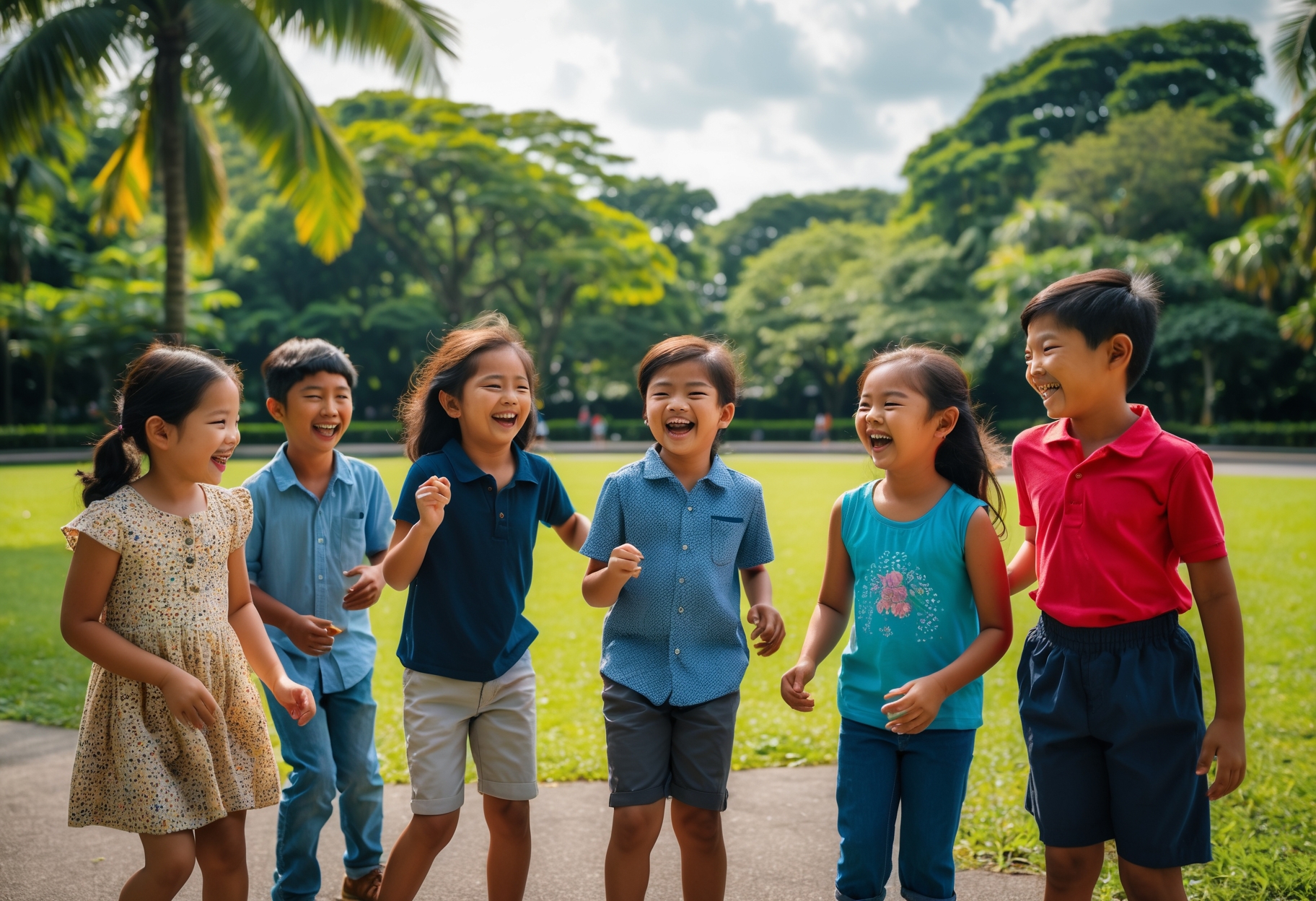 Children enjoying holiday camps in Singapore